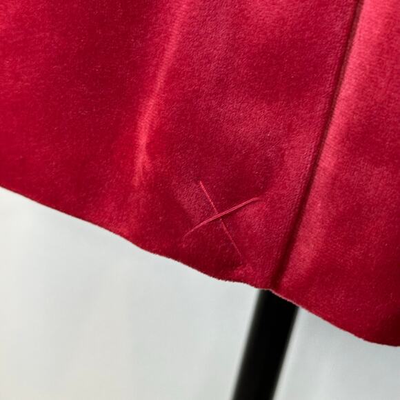 LC Lauren Conrad Women's Velvet Double Breasted Notch Collar Blazer Red Large - Picture 6 of 9